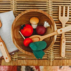 Assorted Wooden Vegetables in Crate