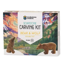 Bear and Wolf Soapstone Carving Kit