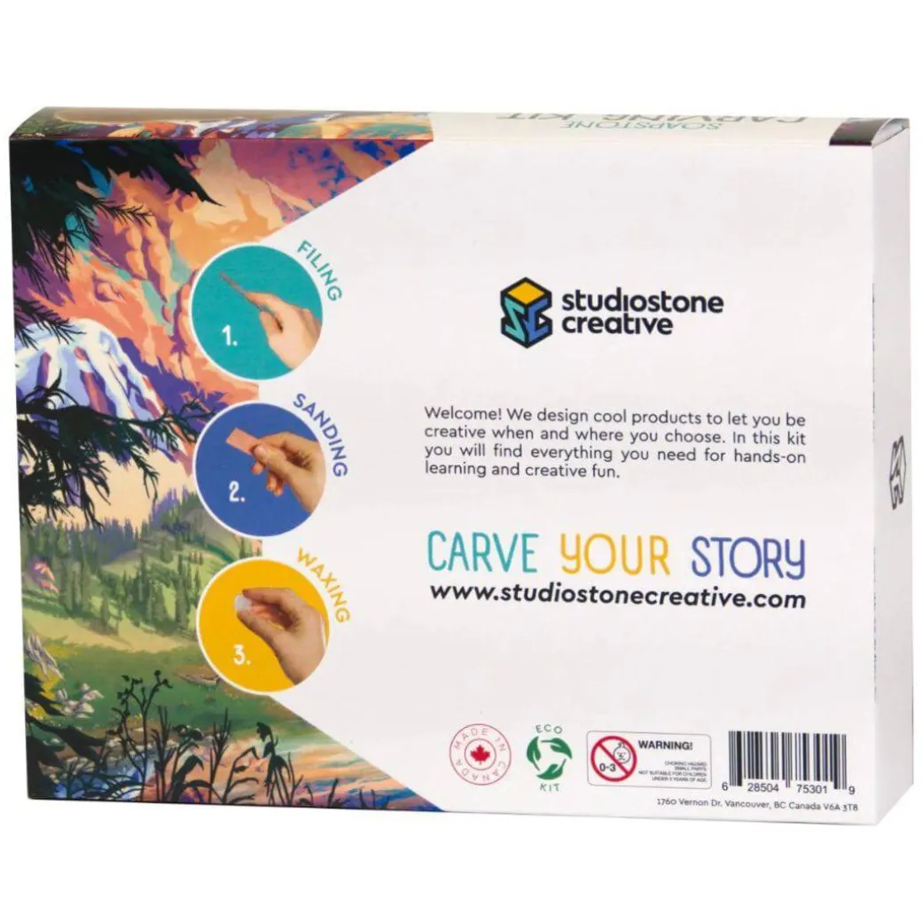 Bear and Wolf Soapstone Carving Kit