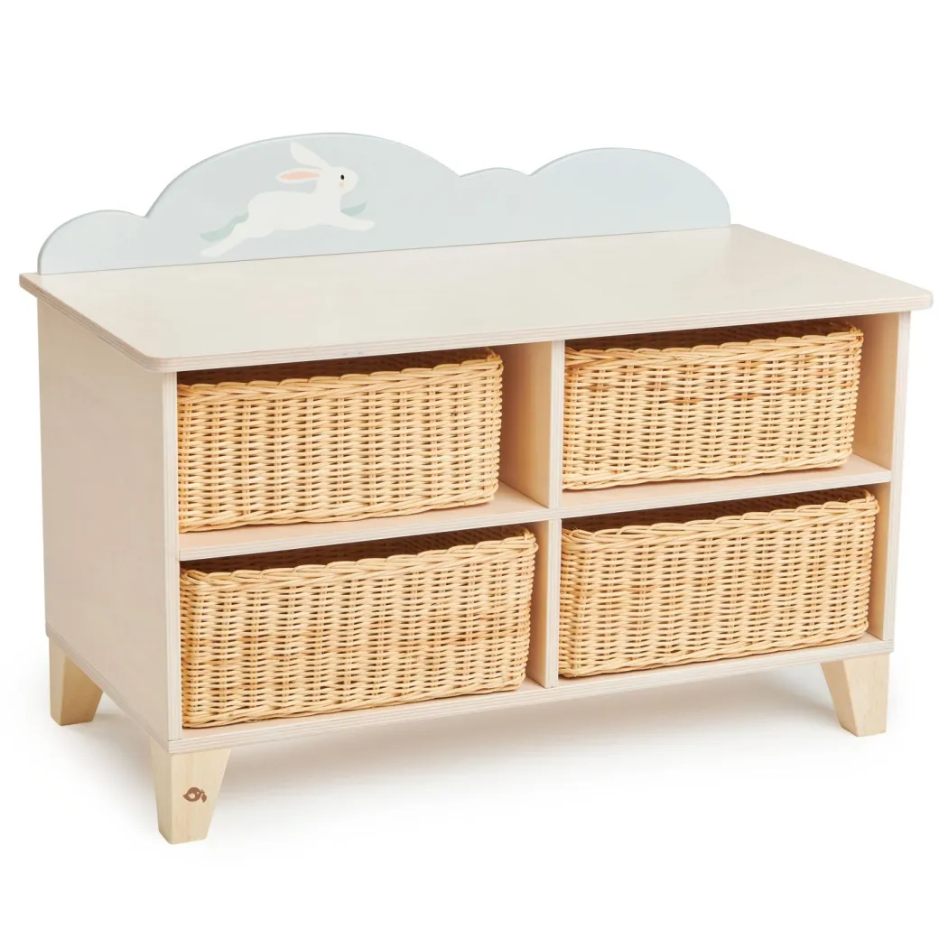 Bunny Storage Unit with Wicker Baskets