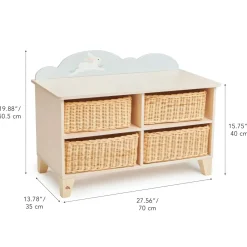 Bunny Storage Unit with Wicker Baskets