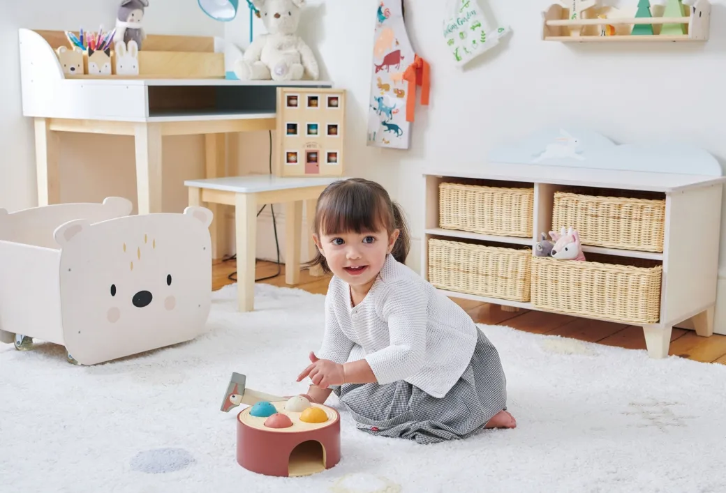 Bunny Storage Unit with Wicker Baskets