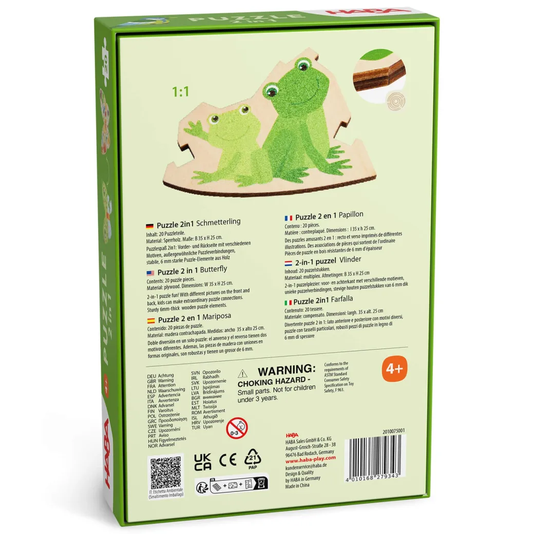Butterfly 2-in-1 Wooden Puzzle