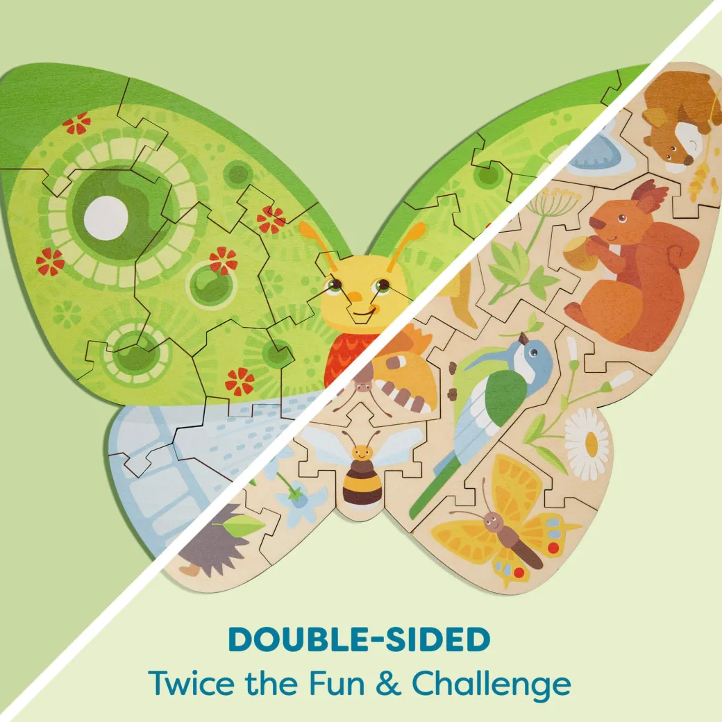Butterfly 2-in-1 Wooden Puzzle