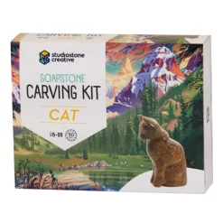 Cat Soapstone Carving Kit