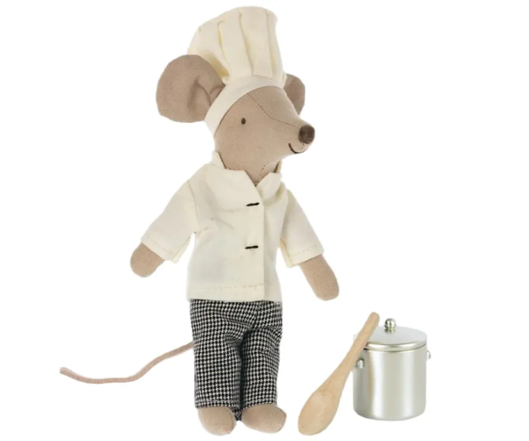 Chef Mouse with Soup Pot and Spoon
