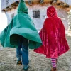 Child's Red Velvet Cape With Hood