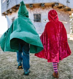Child's Red Velvet Cape With Hood