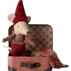 Christmas Baby Mouse with Suitcase