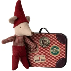 Christmas Baby Mouse with Suitcase