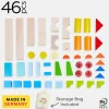 Colored Wooden Building Blocks - 46 Piece Set