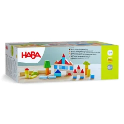 Colored Wooden Building Blocks - 46 Piece Set