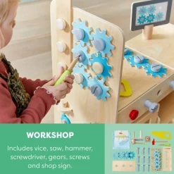 Creative Play 3 in 1 – Play Kitchen, Store & Workshop