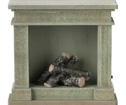 Dollhouse Vintage Dusty Green Fireplace