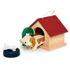 Dollhouse Wooden Pet Dog Set