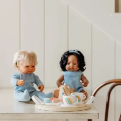 Doll-Sized Wooden Tea Set