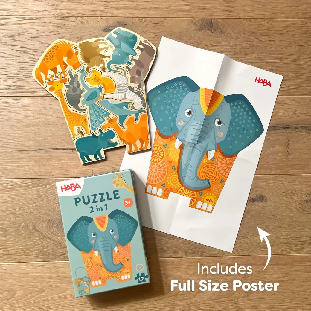 Elephant 2-in-1 Wooden Puzzle