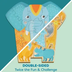 Elephant 2-in-1 Wooden Puzzle