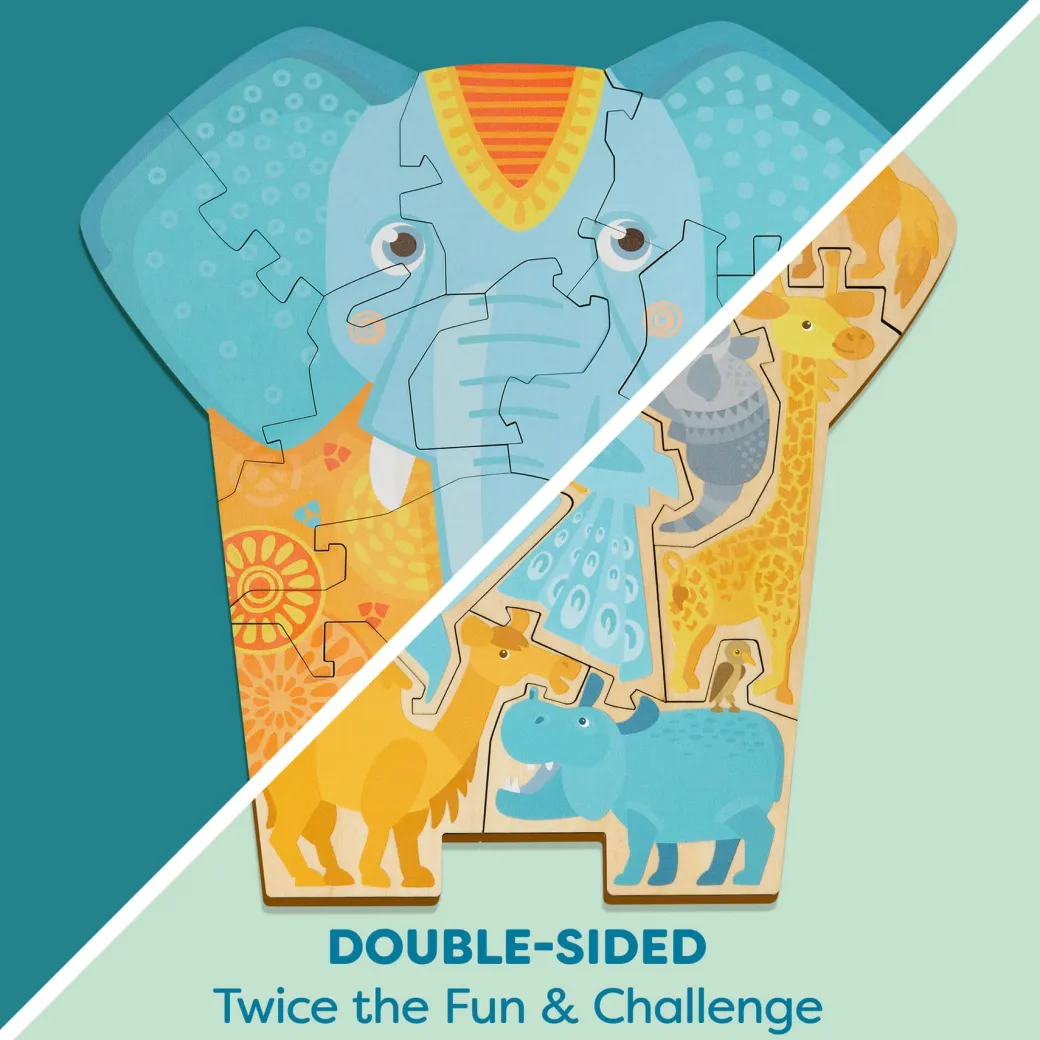 Elephant 2-in-1 Wooden Puzzle