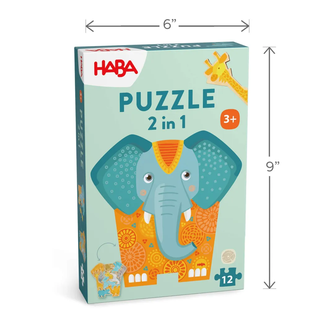Elephant 2-in-1 Wooden Puzzle