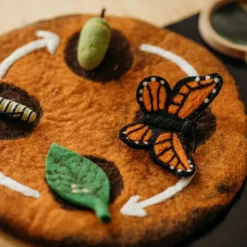 Felted Butterfly Life Stages Set with Playmat