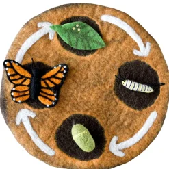 Felted Butterfly Life Stages Set with Playmat