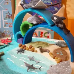 Felted Ocean and Shoreline Play Mat