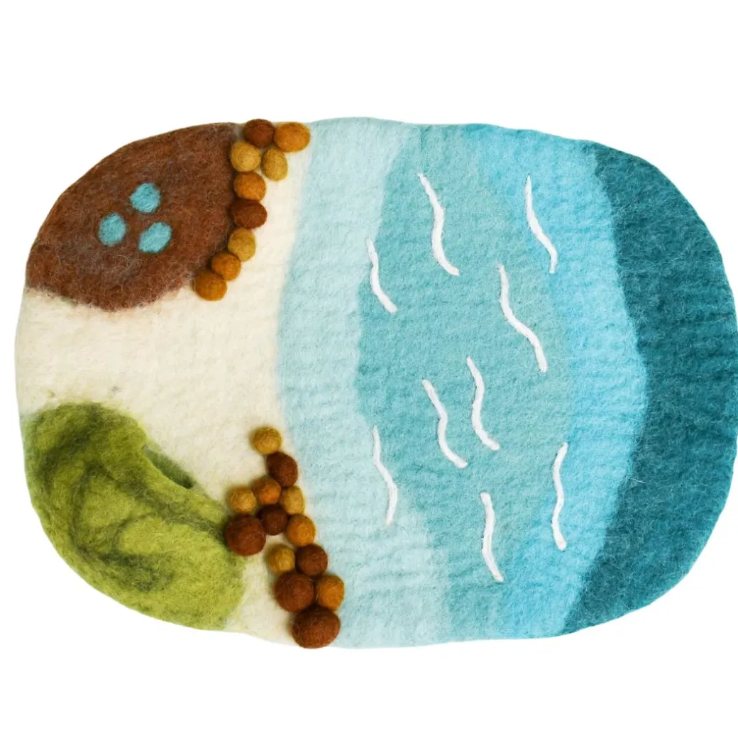 Felted Ocean and Shoreline Play Mat