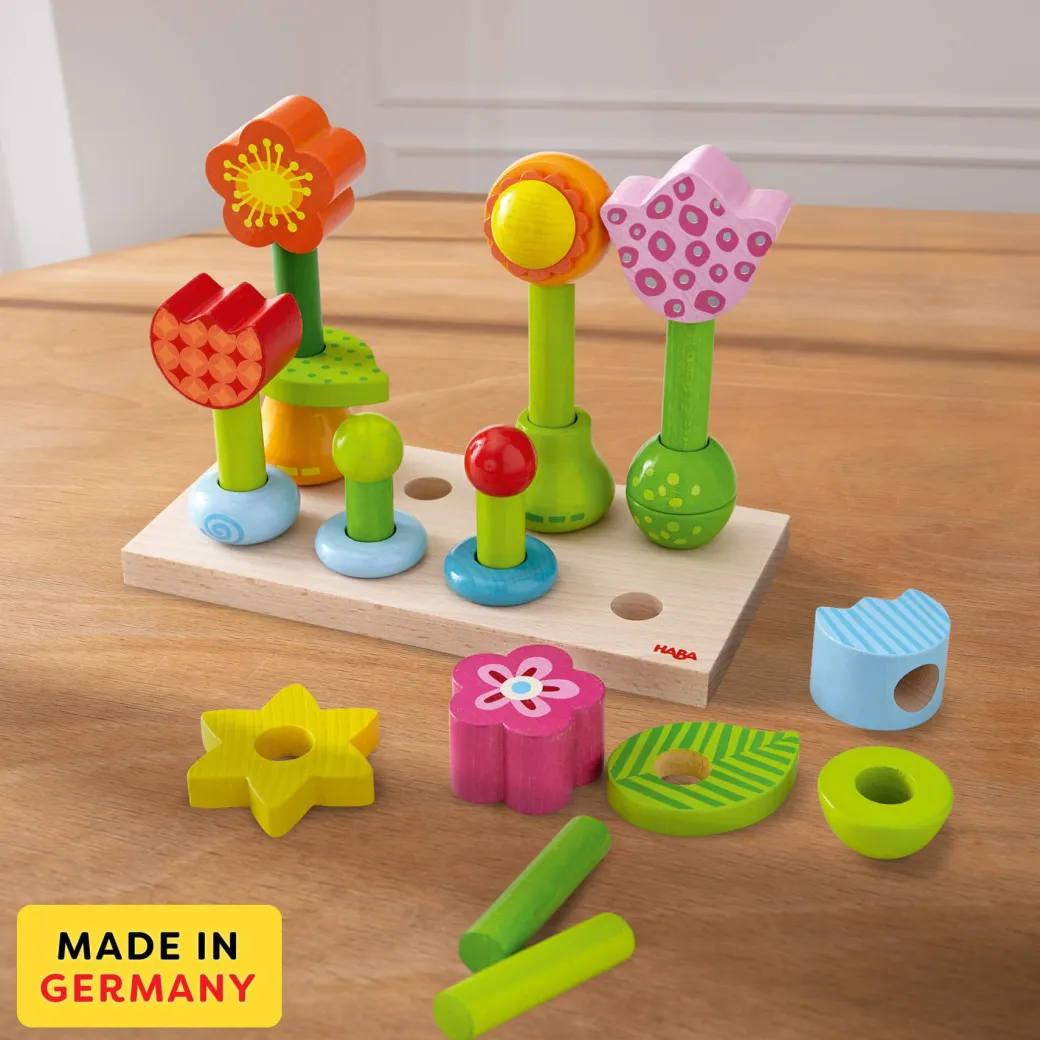 Flower Garden Wooden Sorting and Stacking Game