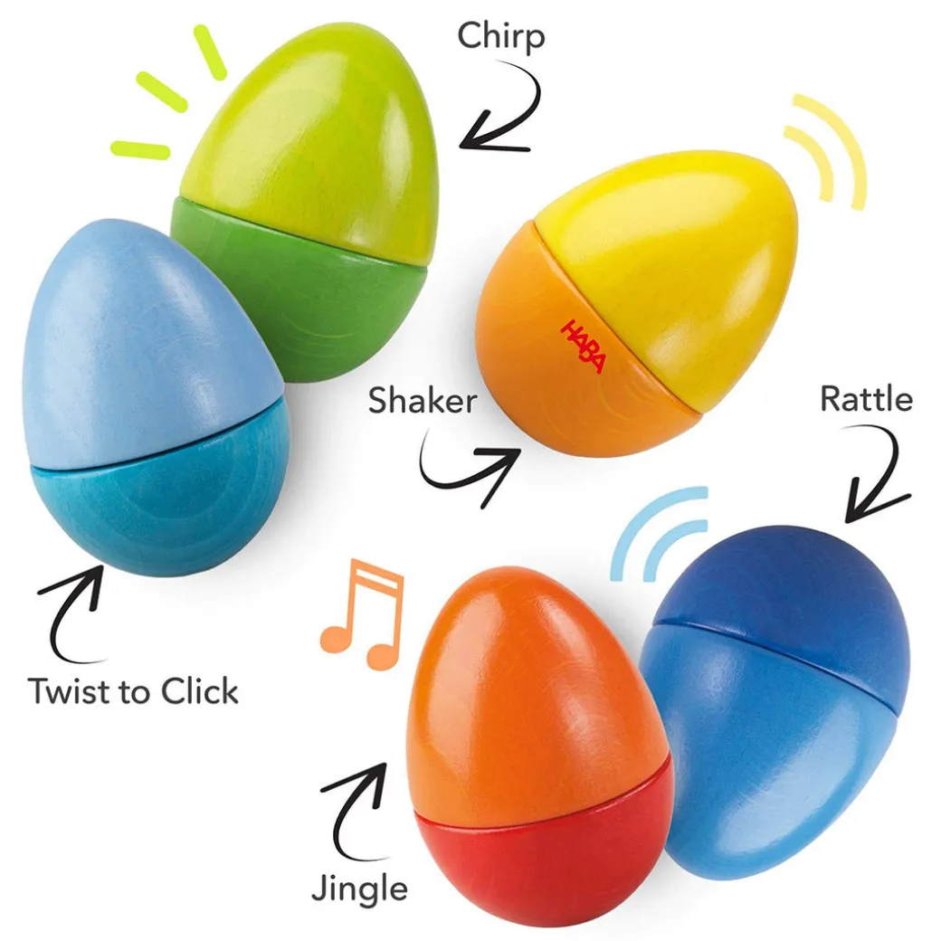 Fun with Sounds Wooden Eggs - Wooden Rattles