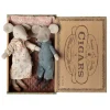 Grandma and Grandpa Mice in a Cigarbox