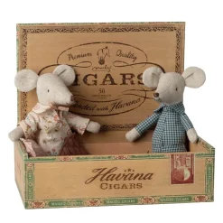 Grandma and Grandpa Mice in a Cigarbox