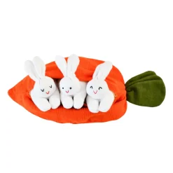Hide-and-Seek Bunnies in Carrot Pouch