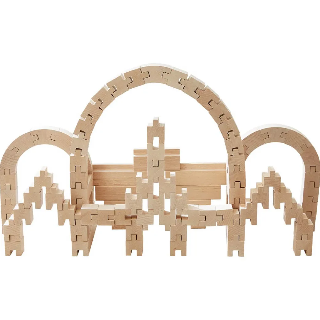 Interlocking Wooden Blocks Construction Set