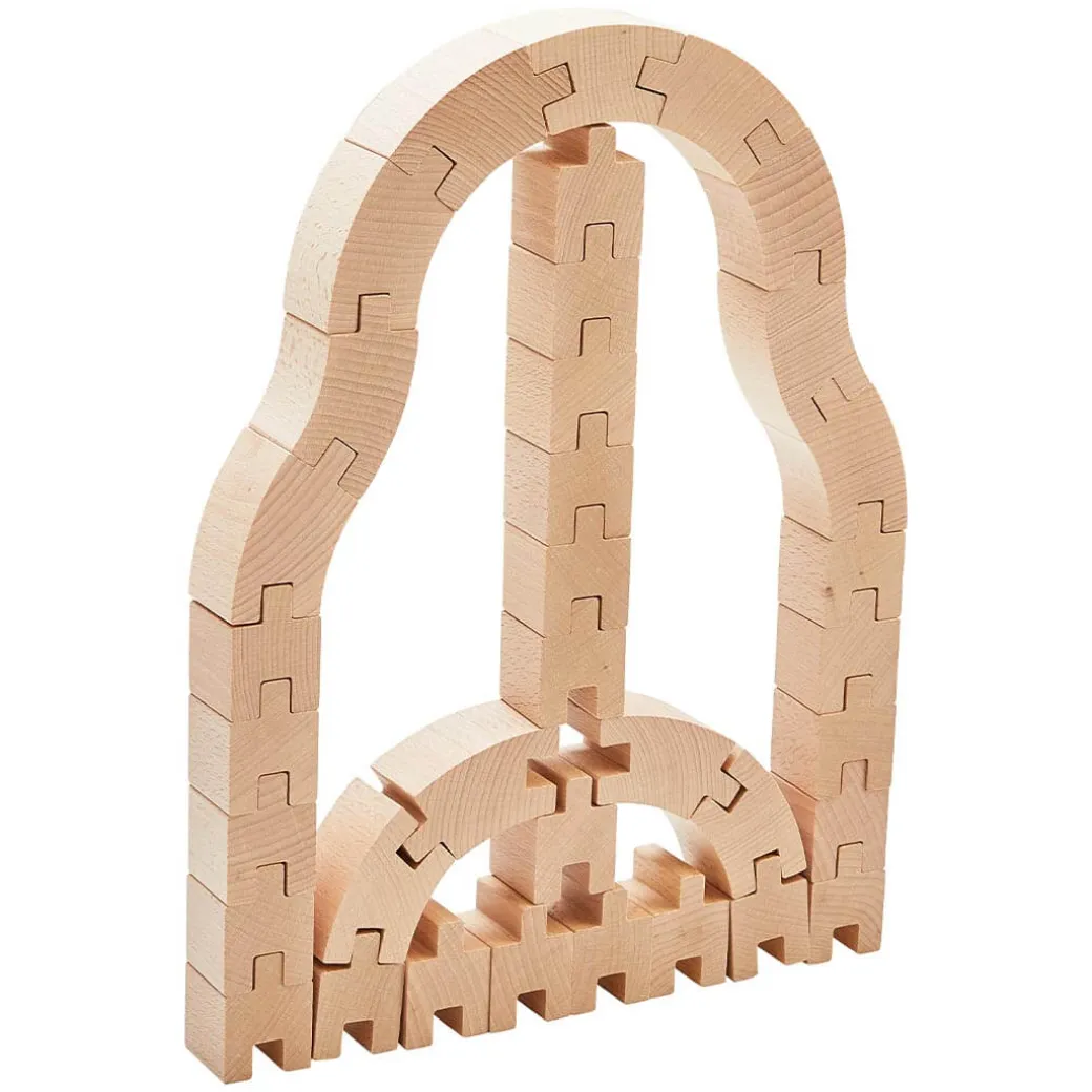 Interlocking Wooden Blocks Construction Set