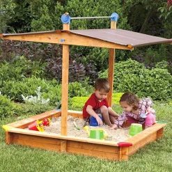 Kids Wooden Sandbox with Cover