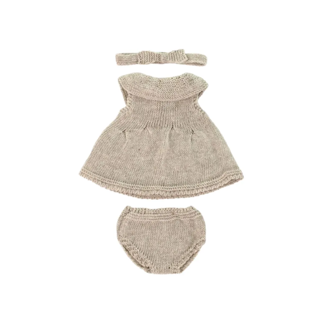 Knit Doll Outfit - 12" Dress & Headband