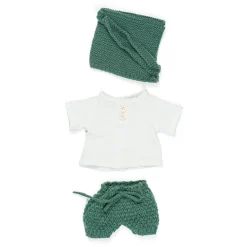 Knit Doll Outfit - 12" Forest Set & Bonnet