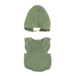 Knitted Romper & Bonnet Doll Outfit - 15"