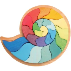 Large Ammonite Snail - Wooden Puzzle Blocks