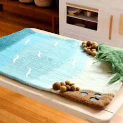 Large Felted Ocean and Shoreline Play Mat