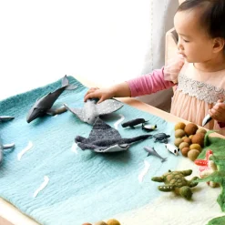 Large Felted Ocean and Shoreline Play Mat