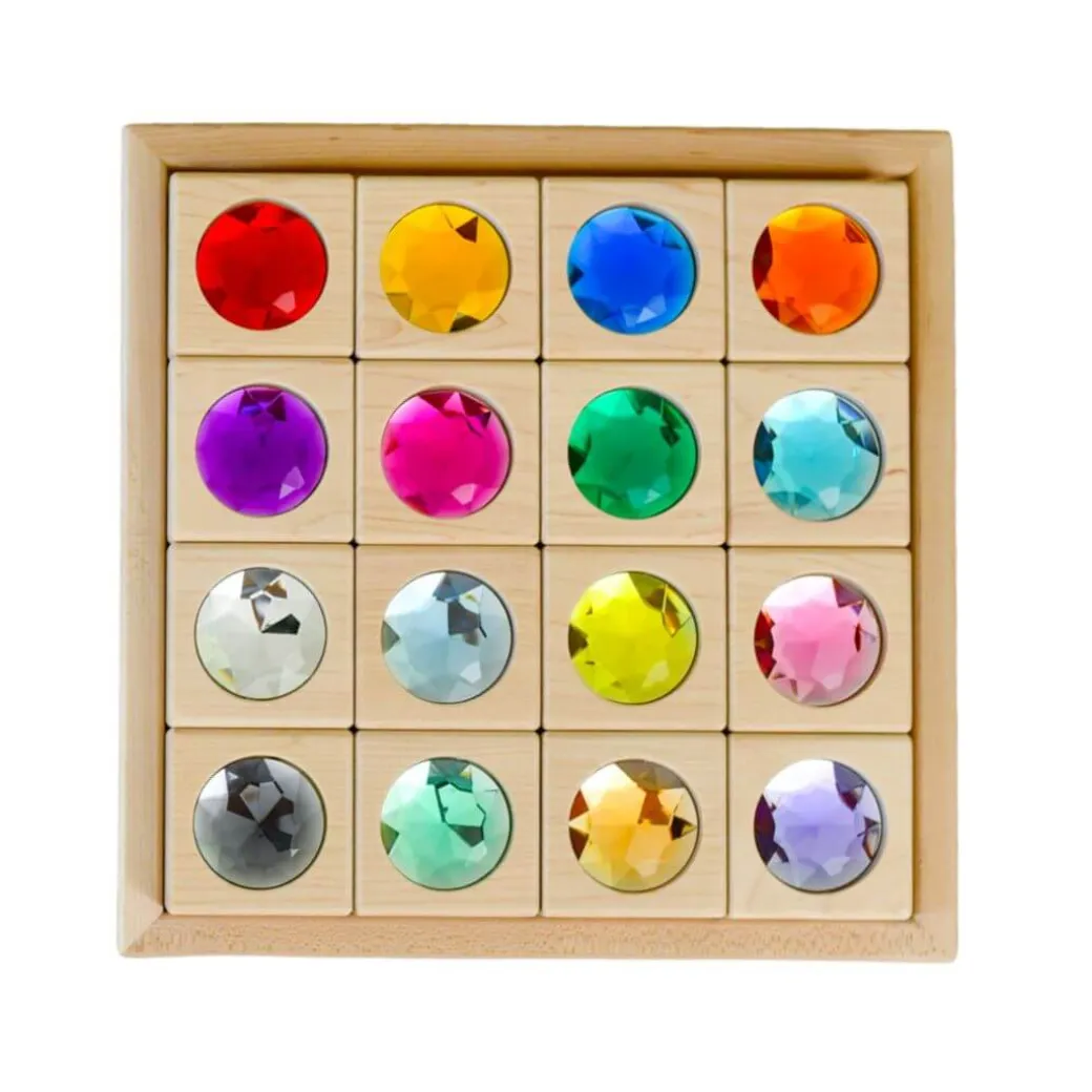 Large Gem Block Collection with Tray - 16 Piece Set