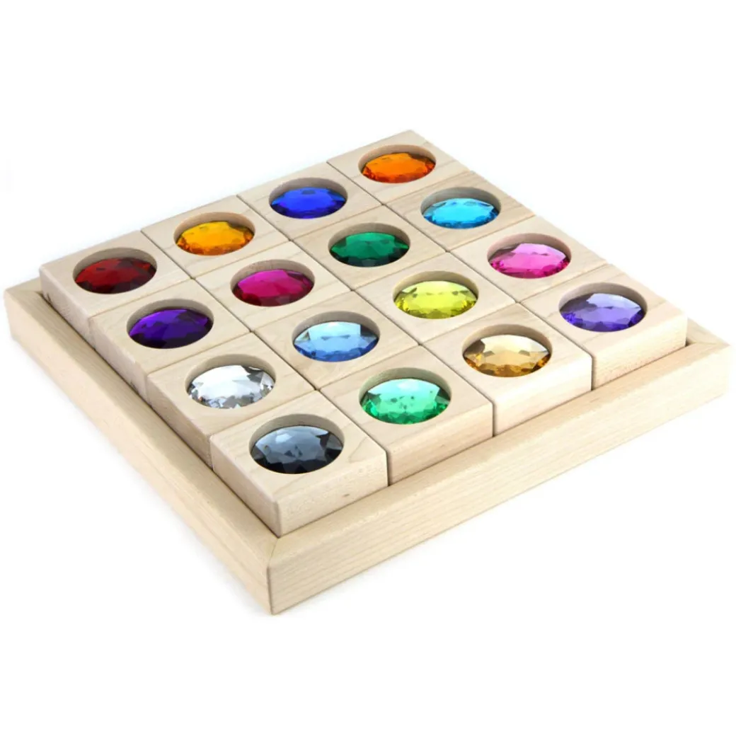 Large Gem Block Collection with Tray - 16 Piece Set