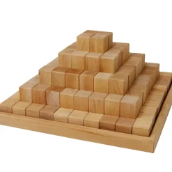 Large Natural Wooden Stepped Pyramid