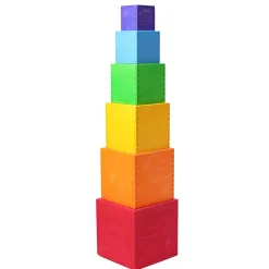 Large Rainbow Wooden Nesting Cubes