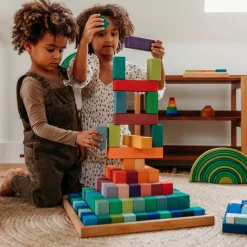 Large Stepped Pyramid Wooden Math Blocks