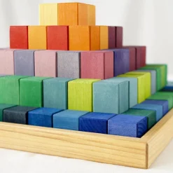 Large Stepped Pyramid Wooden Math Blocks
