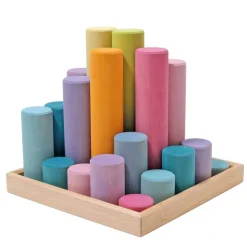 Large Wooden Building Rollers - Assorted Colors