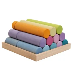 Large Wooden Building Rollers - Assorted Colors